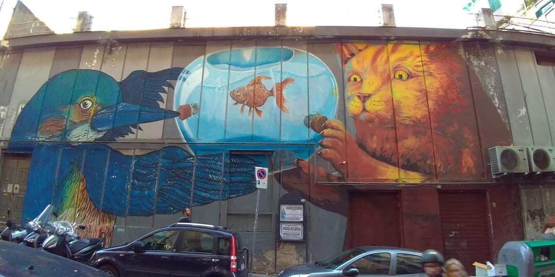 Street art a Montesanto, gli animali di Ericailcane e Sardomuto Street art a Montesanto, gli animali di Ericailcane e Sardomuto