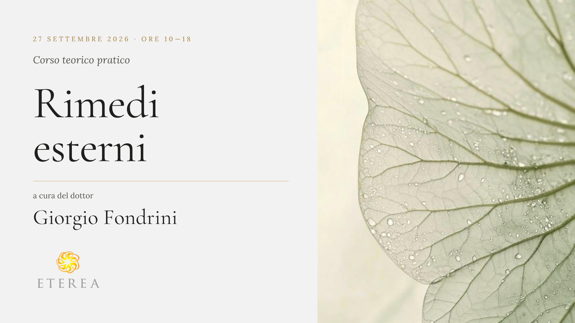 Rimedi Esterni corso teorico pratico