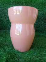 vaso-vetro-onda-arancio-lucido