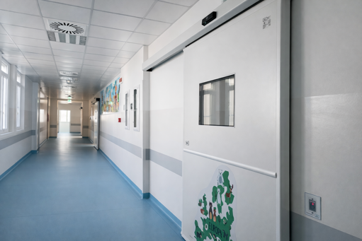 Porta scorrevole automatica a tenuta per ospedale
