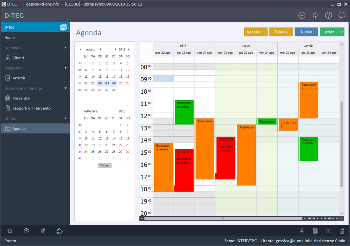 pianificazione appuntamenti tecnici in mobilit�