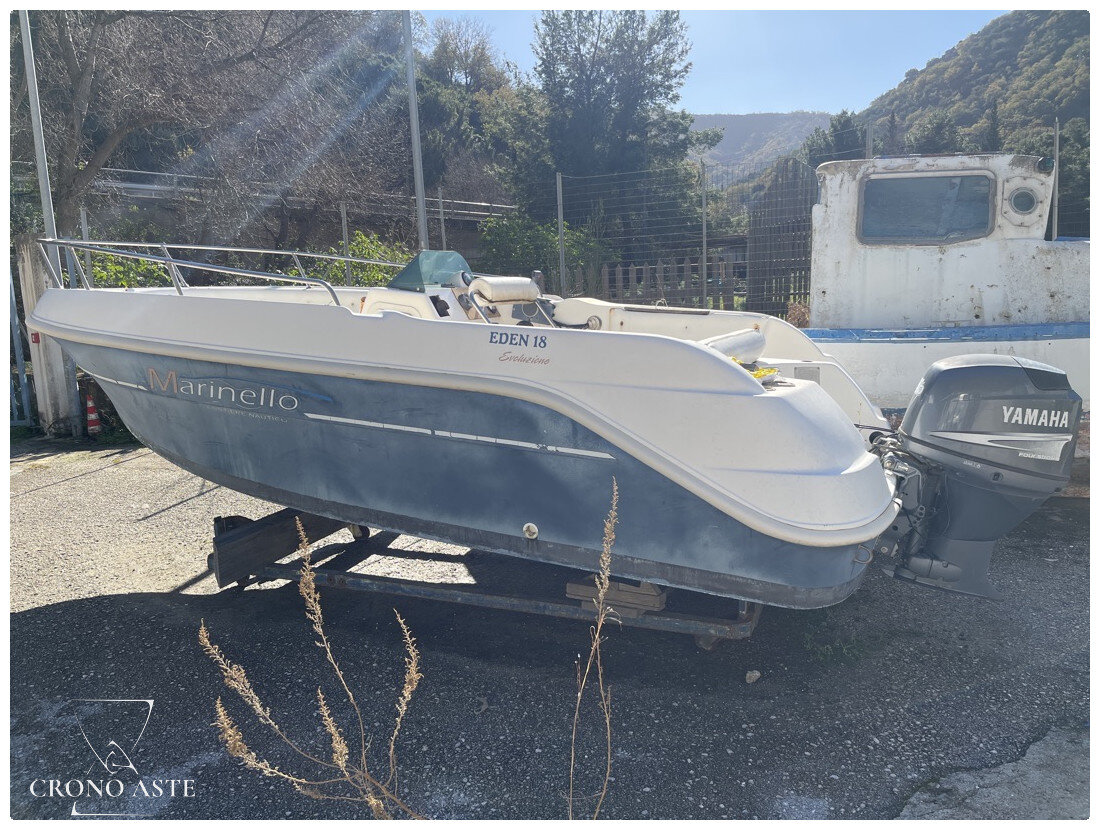 Lotto costituito da imbarcazioni in vetroresina, carrello per movimentazione, estintori.