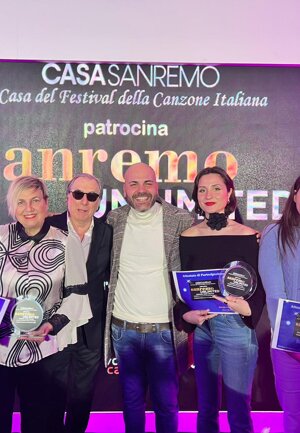 ilaria camilla angelo e sabrina con francesco ganci a sanremo unlimited