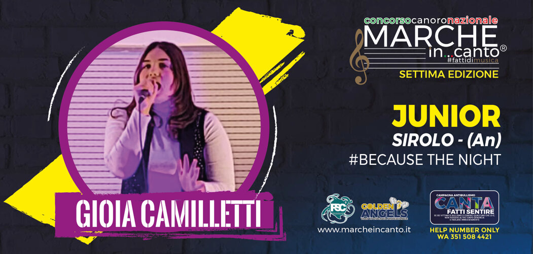 gioia camilletti,cantante,junior,marche,sirolo,scuola di canto,mirela cisman,casa sanremo,festival sotto il conero,sotto il conero,gianluca berti,walter fontana,ancona,premio gabriella ferri,claudio starnone