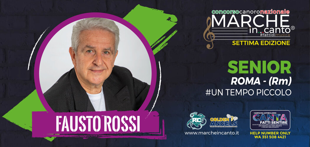 fausto rossi cantante inscritto alla categoria senior viene da roma e canta una canone di franco califano un tempo piccolo,festival sotto il conero