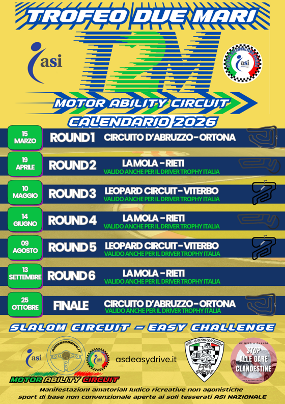 calendario trofeo due mari asi 2026