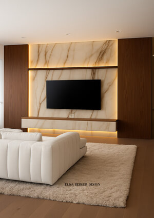 Luxury custom residence with walnut wood and marble interiors designed by Interior Designer Elisa Berger in Lugano