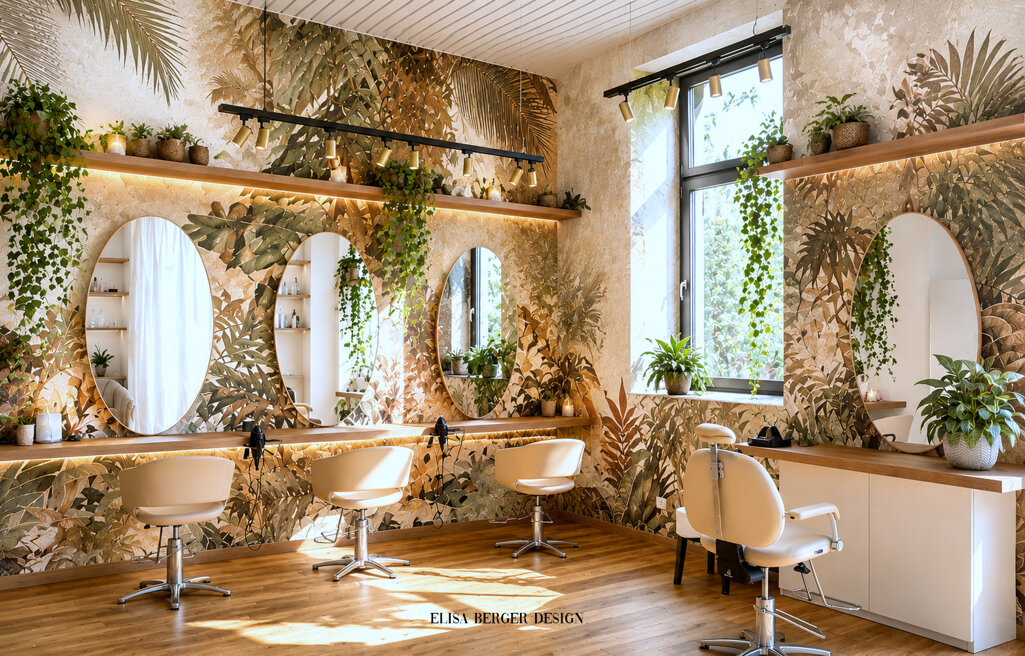 Luxury hair salon interior design project in Lugano by Interior Designer Elisa Berger