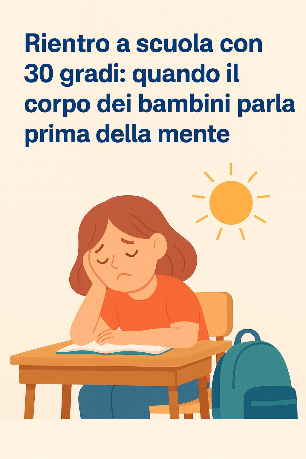 Rientro a scuola con 30°: quando il corpo dei bambini parla prima della mente... Rientro a scuola con 30°: quando il corpo dei bambini parla prima della mente...
