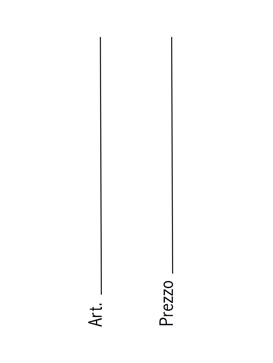 Biglietto da Visita in verticale. Nel Retro un form in cui inserire l'Articolo e il Prezzo