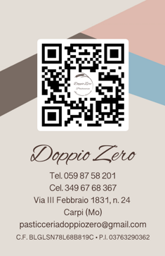 Retro Biglietto da Visita in versione verticale che mostra il QR Code collegato al BV Digitale e contatti