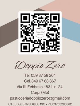 Retro Biglietto da Visita in versione verticale che mostra il QR Code collegato al BV Digitale e contatti