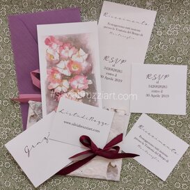 Partecipazioni artistiche Acquarello di partenza come regalo o tableaux mariage