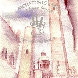 Acquarello su Bologna l'acquarello di partenza può essere il tabellone sposi o il regalo per testimoni e genitori!