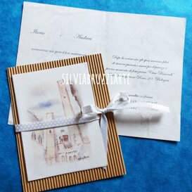 Partecipazioni artistiche - vedute città acquarelli su Bologna a scelta, originale a partire dai 39€ stampe a partire dai 5€