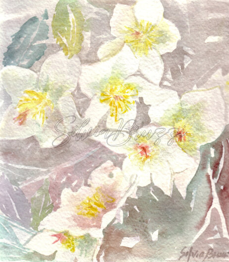 acquarello su carta e oro 30x40cm disponibile