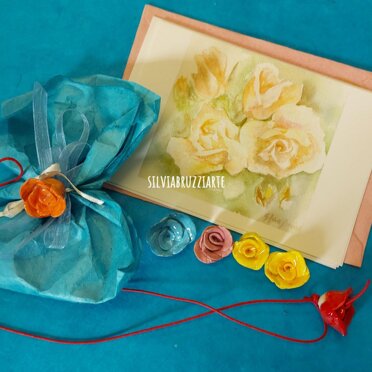 Partecipazioni artistiche Fiori ad acquarello o a stampa tratti dai miei dipinti