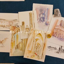 Partecipazioni artistiche - Bologna Acquarello di partenza come regalo o tableaux mariage