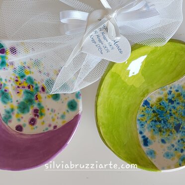 Ciotole bicolore Decorazione a engobbio e smalti ad effetto