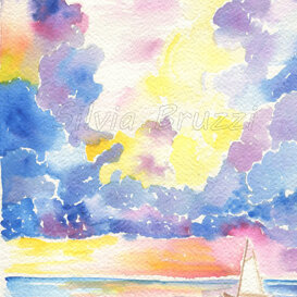 Oltre l'orizzonte acquarello- 30x40cm -disponibile