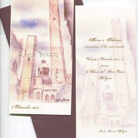 Partecipazioni artistiche acquarelli su Bologna a scelta, originale a partire dai 39€ stampe a partire dai 5€