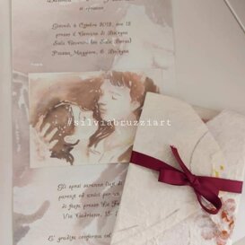 Partecipazioni busta origami carte fatte a mano nastri e aperture speciali