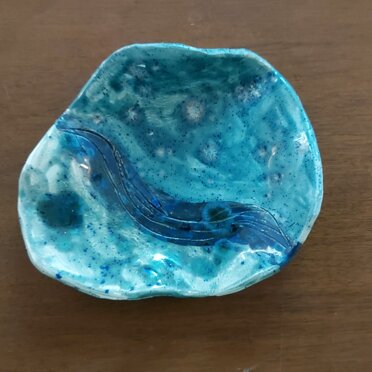 Ciotola Mare decorazione a smalto ad effetto