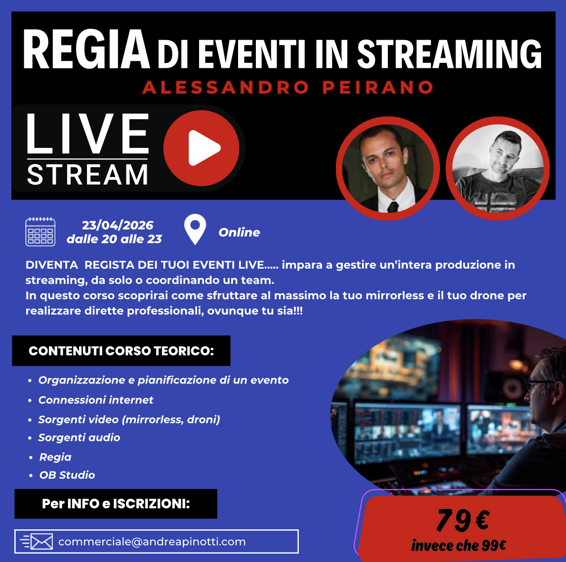 regia eventi streaming aprile 2026 regia eventi streaming aprile 2026