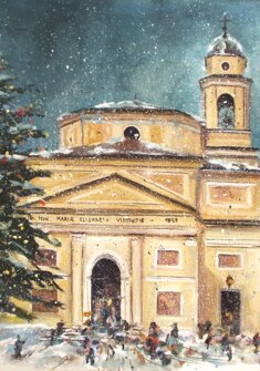 LA MESSA DI NATALE olio su tela - 2004 - 50x60