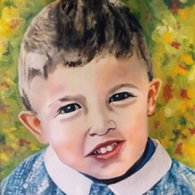 RITRATTO NIPOTE BELLOTTI acrilico su tela - 1996 - 30x40