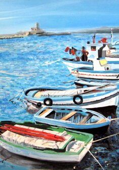 IL PORTICCIOLO DI TRAPANI acrilico su tela - 1997 - 40x60