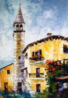 IL LUNGO CAMPANILE olio su tela - 2003 - 50 x 70