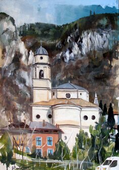 LA CHIESA DELLA VISITAZIONE olio su tela - 2005 - 50 x 70