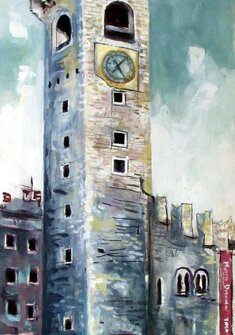 TORRE CIVICA DI TRENTO olio su tela - 2005 - 40x70