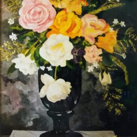 VASO DI ROSE olio su tela - 1997 - 50x70