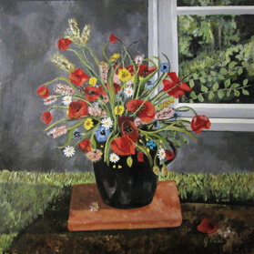 PAPAVERI acrilico su tavola - 1997 - 60x60