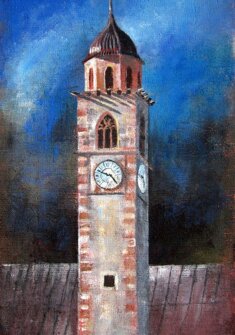 PERGINE: CAMPANIL GRANDE acrilico su juta - 2012 - 60x100