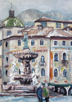 PASSEGGIATA ROMANTICA olio su tela - 2003 - 50x70