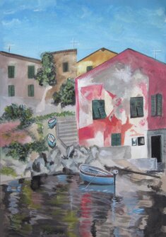 SCORCIO ISOLA D'ELBA acquerello - 1997 - 46x31