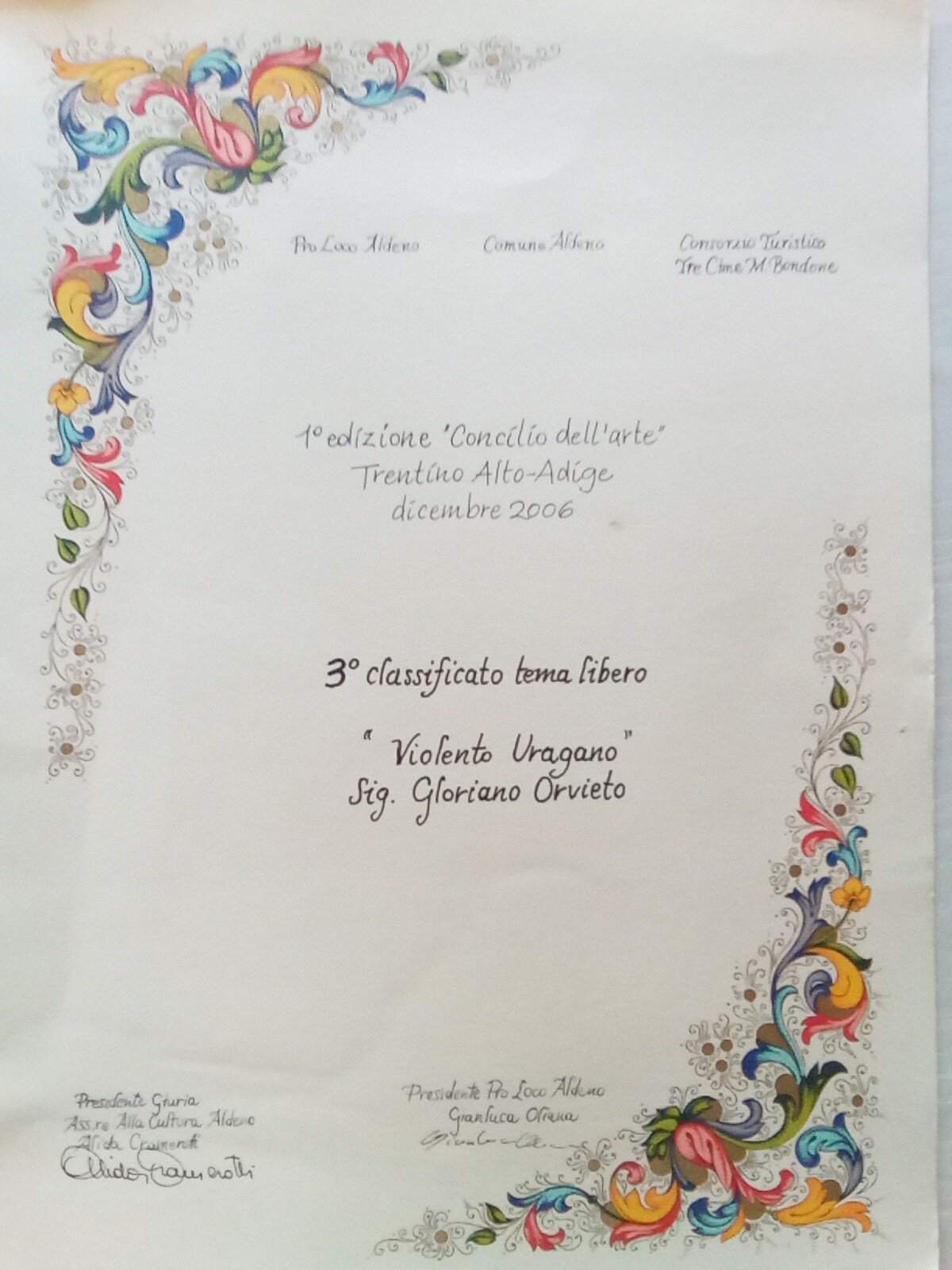 prima edizione Concilio dell arte Trentino Altoadige