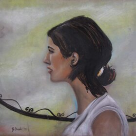 FEDERICA DI PROFILO creta su MDD - 1998 - 35X40
