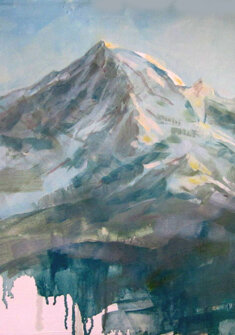 BONDONE AL TRAMONTO olio su tela - 2005 - 40x50