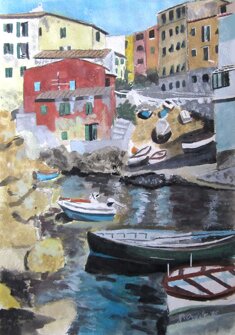 SCORCIO ISOLA D'ELBA 2 acquerello - 1997 - 46x31