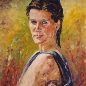 RITRATTO FIDANZATA M.CAMPESTRINI olio su tela - 1999 - 50x70
