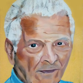 RITRATTO NONNO LINO Acrilico su tavola - 1996 - 25x35