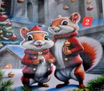 pannello-in-velluto-cm-47x47-disegno-scoiattolo-natalizio