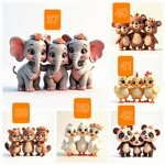 tris-animali-graziosi-misura-l-cm-15x15