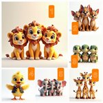 tris-animali-graziosi-misura-l-cm-15x15