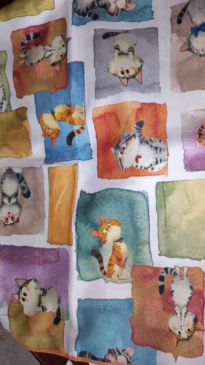 tessuto-in-poliestere-disegno-gattini-profilato-in-arancione-varie-misure