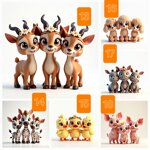 tris-animali-graziosi-misura-l-cm-15x15